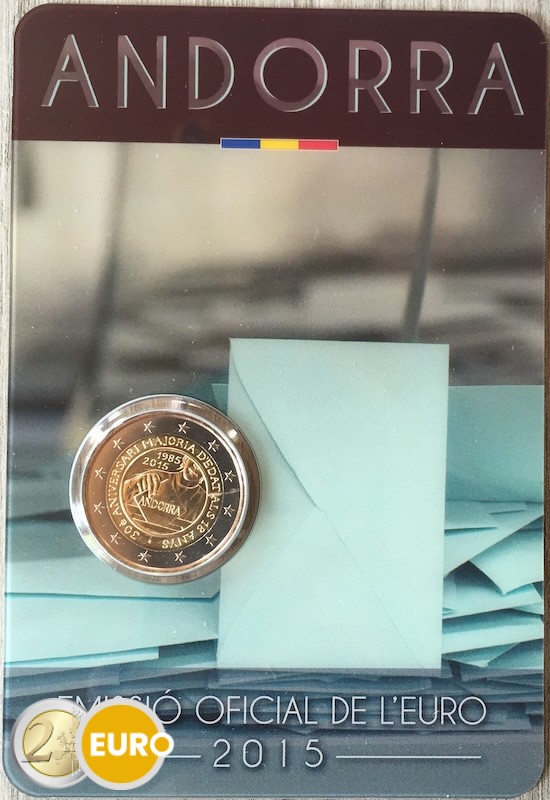 2 euro Andorra 2015 - Coming of age 18 BU FDC Coincard