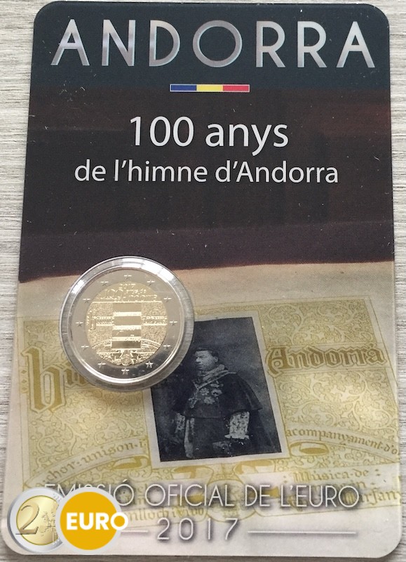2 euro Andorra 2017 - 100 Jaar Volkslied BU FDC Coincard
