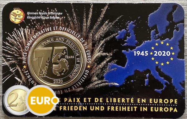 2,50 euro Belgium 2020 - 75 years peace in Europe BU FDC Coincard FR