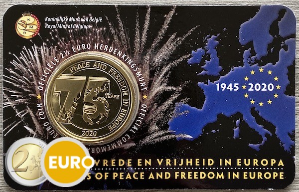 2,50 euro Belgium 2020 - 75 years peace in Europe BU FDC Coincard NL