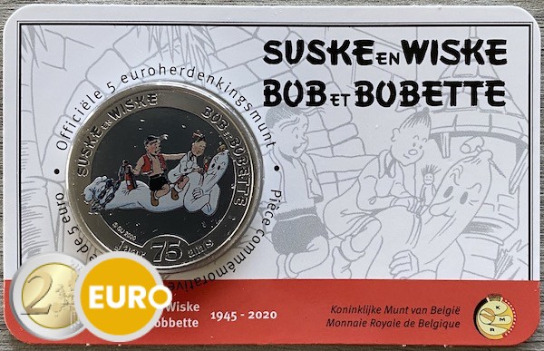 5 euro Belgie 2020 - Suske en Wiske BU FDC Coincard Gekleurd