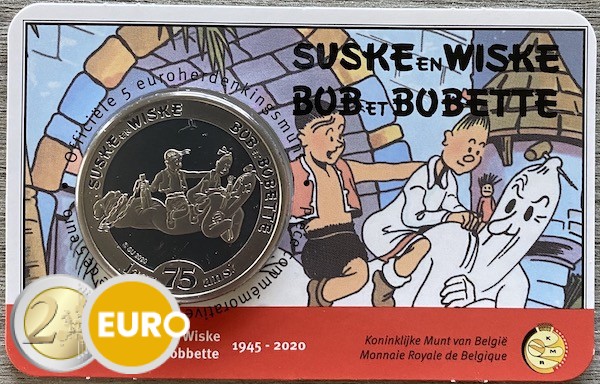 5 euros Belgique 2020 - Bob et Bobette BU FDC Coincard en relief