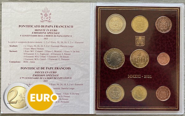Euro set BU FDC Vatican 2021 + 5 euro Leo X
