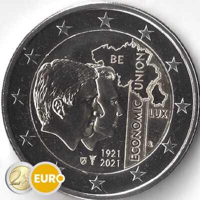 2 euro Belgium 2021 - 100 years BLEU UNC