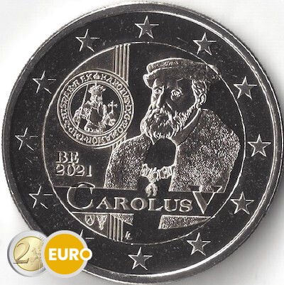 2 euros Belgique 2021 - 500 ans pièces de Charles Quint UNC