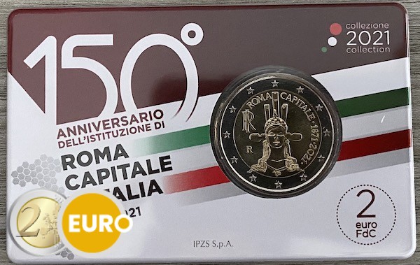 2 euro Italie 2021 - 150 jaar Rome Hoofdstad BU FDC Coincard