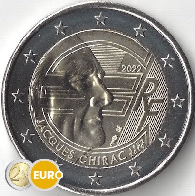 2 euro France 2022 - 20 years of euro cash Jacques Chirac UNC