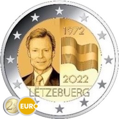2 euro Luxembourg 2022 - 50 years Luxembourg Flag UNC