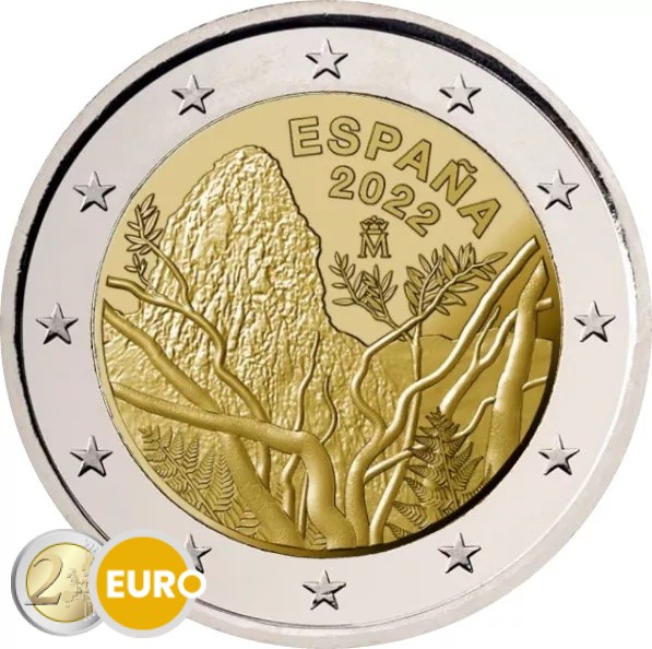 2 euro Spanje 2022 - Nationaal park Garajonay UNC