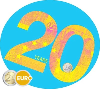 2,50 euro Belgie 2022 - 20 jaar euromunt BU FDC Coincard FR