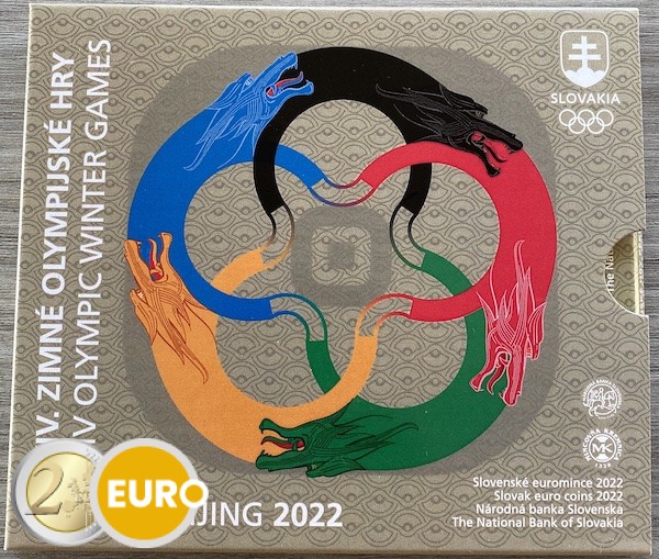 Euro set BU FDC Slowakije 2022 - Olympische Winterspelen Peking