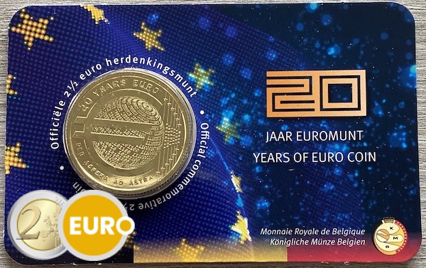 2,50 euro Belgie 2022 - 20 jaar euro BU FDC Coincard NL