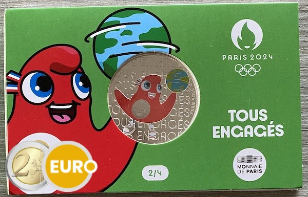 50 euro France 2023 - Mascot All committed BE Proof Silver Coloured