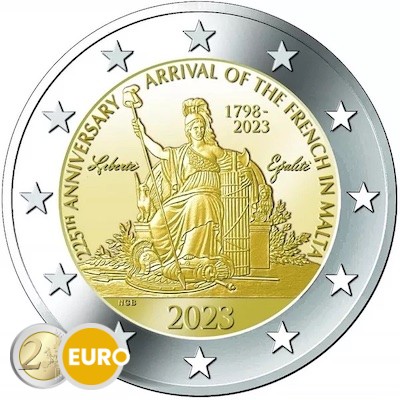 2 euros Malte 2023 - Napoléon et des Français BU FDC Coincard