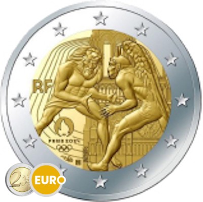 2 euro France 2024 - Hercules wrestling - Notre Dame BU FDC Coincard