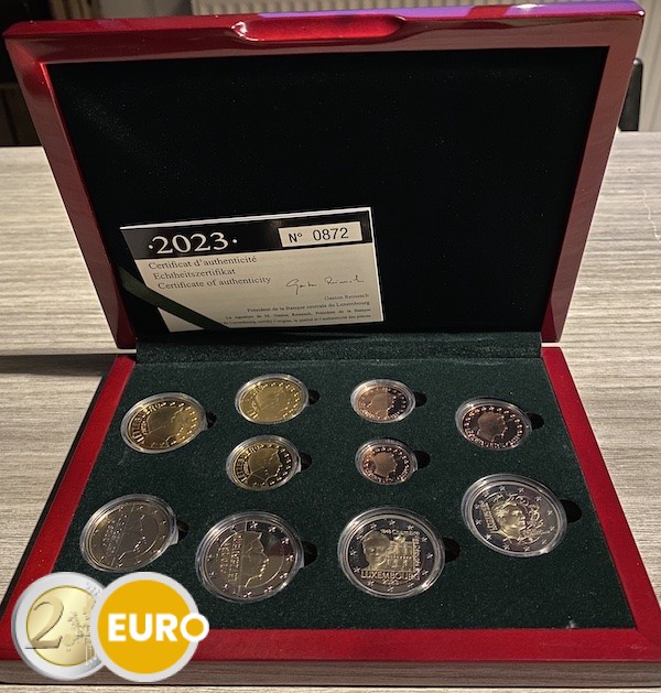 Euro set BE Proof Luxembourg 2023 + 2 x 2 euro Chamber IOC Kremnica Mintmark
