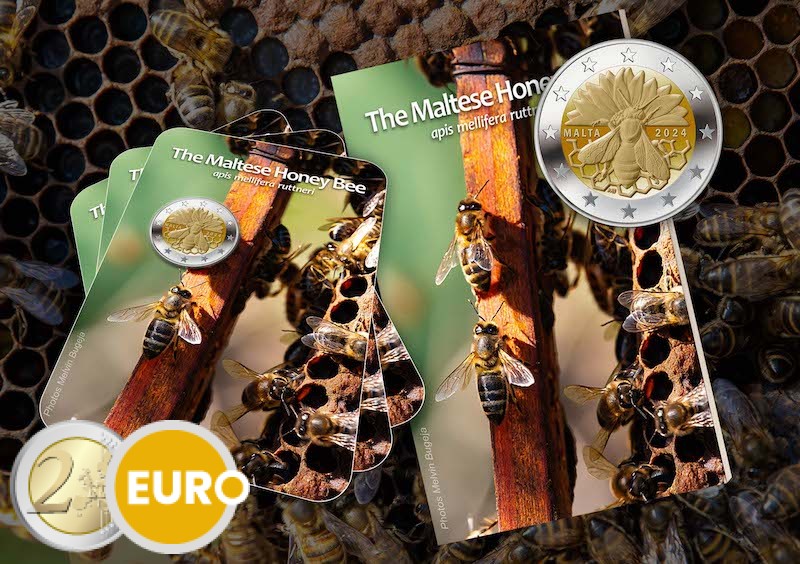 2 euro Malta 2024 - Maltese honey bee BU FDC Coincard