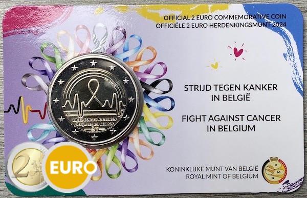 2 euros Belgique 2024 - Lutte contre le cancer BU FDC Coincard NL