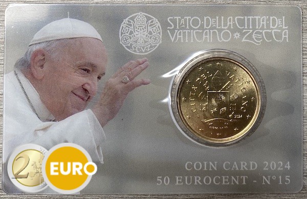 0,50 euro Vaticaan 2024 coincard nr 15