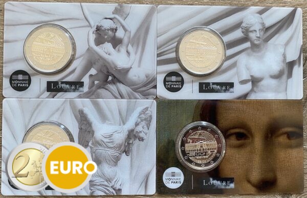 4 x 2 euro France 2025 - Louvre BU FDC Coincard