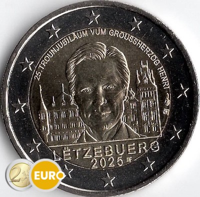 2 euro Luxembourg 2025 - 25 years accession to the throne Henri UNC