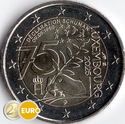 2 euro Luxembourg 2025 - 75 years Schuman Declaration UNC