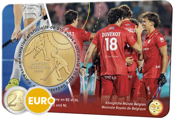 2,50 euro België 2026 - WK Hockey BU FDC Coincard FR