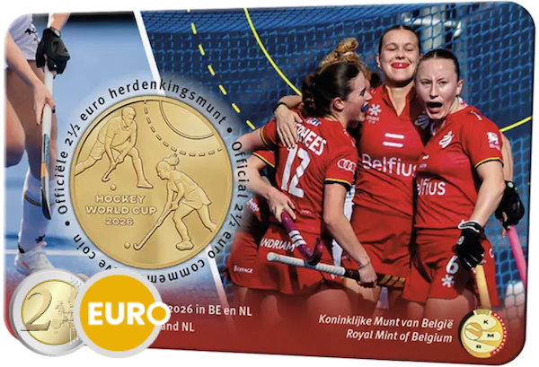 2,50 euro België 2026 - WK Hockey BU FDC Coincard NL