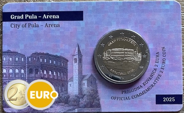 2 euro Croatia 2025 - Pula Amphitheatre BU FDC Coincard