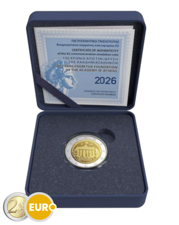 2 euros Grèce 2026 - Académie d’Athènes BE Proof