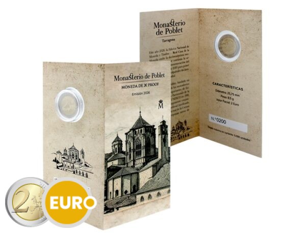 2 euros Espagne 2026 - Monastère de Poblet BE Proof