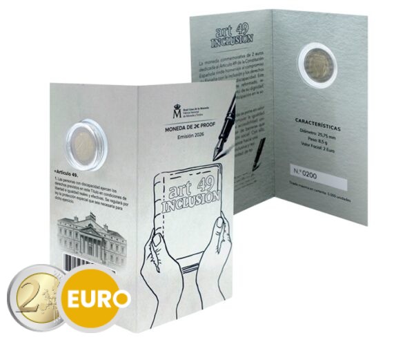 2 euros Espagne 2026 - Inclusion BE Proof