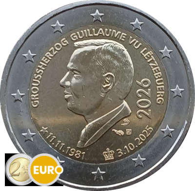 2 euro Luxemburg 2026 - Troonsbestijging Guillaume UNC