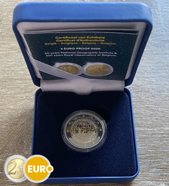 2 euro Belgium 2026 - National Geographic Institute and Royal Observatory BE Proof