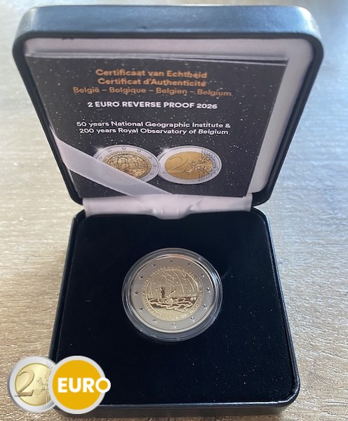 2 euro Belgium 2026 - National Geographic Institute and Royal Observatory BE Reverse Proof